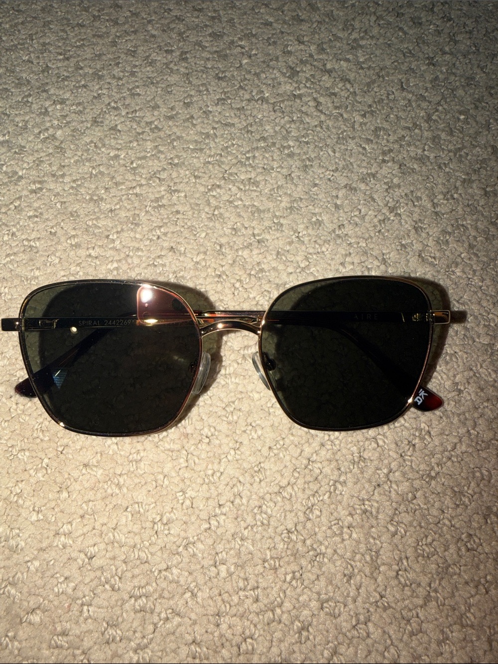 Aire Women’s Gold Frame Sunglasses with Black Lenses